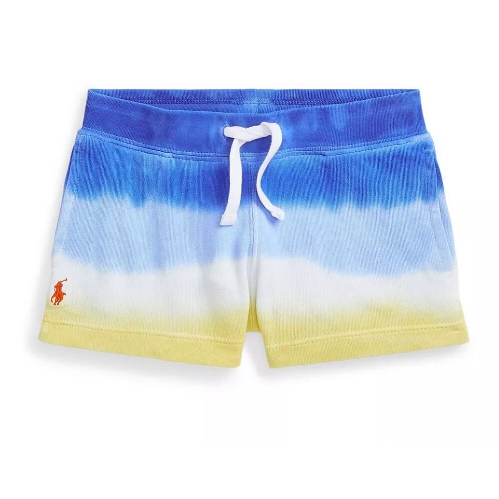 Polo Ralph Lauren Girls Terry Cloth Blue To Yellow Ombré Shorts Size 4/4T